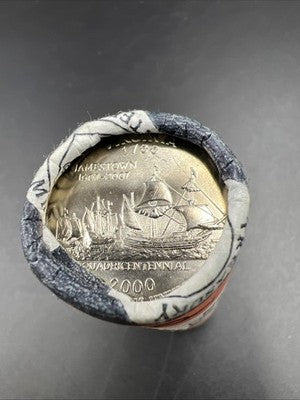 1 Unopened US Mint Unc Roll 2000 P Virginia Statehood Quarter OBW 40 coin