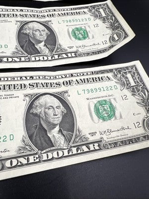 4 Consecutive 1977 FRN Federal Reserve Dollar Bill Notes CH VF Circ #122