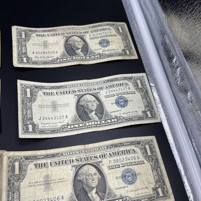 Lot of 10 1935 1957 $1 One Dollar Blue Seal Silver Certificates Very Circ #759