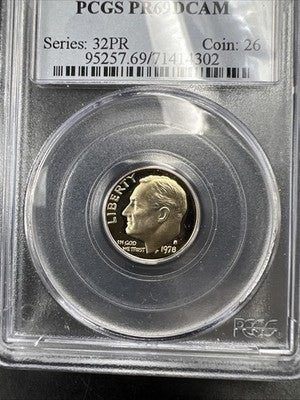 1978 S 10c Roosevelt Copper Nickel Dime Coin PCGS PR69 DCAM #302