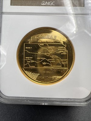 1961 Kansas Centennial Brass Medal MS65 PL Proof Like NGC Certified