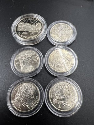 Lot of 6 US Coins 1x 1991 MT Rushmore Proof 50c 5x 2008 Arizona 25x BU