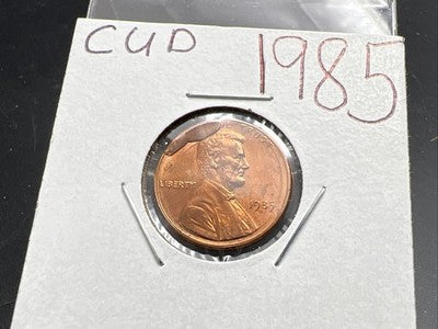 1985 P 1c Lincoln Memorial 1c Penny Coin Major Die Cud Error CH/Gem BU UNC sku#1