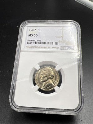 1967 5c Jefferson Nickel Coin NGC MS66 Gem BU #043