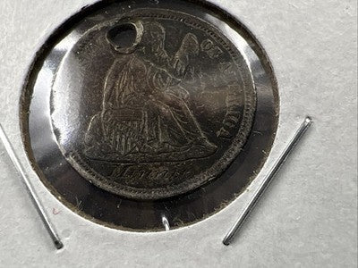 10c Seated Liberty Dime VF Details Graffiti "Minnie" Engraved