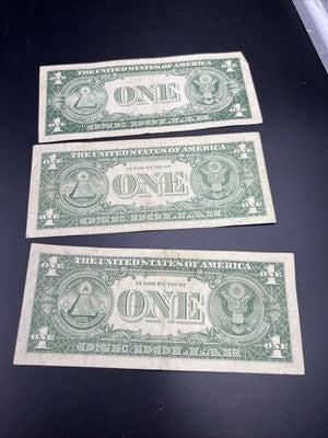 3 Note Lot 1935 $1 1957 * $1 & 1957 $1 Repeater Silver Certificates #88881