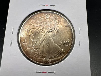 1995 1 Oz American Silver Eagle Coin Gem BU UNC Neat Toning Toner