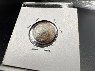 1965 Canada 10 Cents Silver Coin Nice Toning Toner Uncirculated