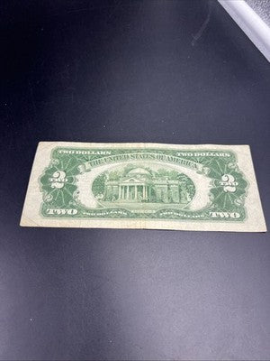 1928 G $2 Two Dollar Legal Tender United States Red Seal Note G / VG Circ #448