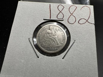 1882 10c Seated Liberty Silver Dime Fine Details Polished Shiny Nice Look
