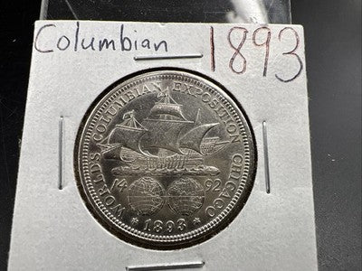 1893 Columbian Commemorative Silver Half Dollar Coin AU Details