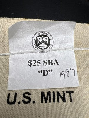 25 Coin US Mint Bag BU UNC 1999 D SBA Susan B Anthony Dollar Coins