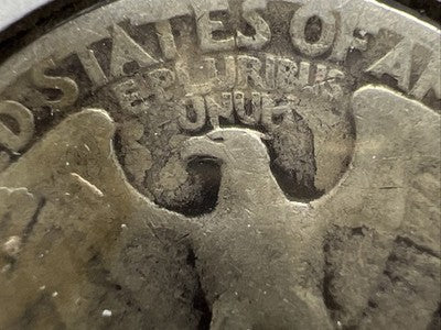 1941 25c Washington Silver Quarter Coin AG DDR Reverse Double Die Variety