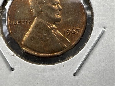 Triple Clipped 1967 P 1c Lincoln Memorial Cent Error Coin UNC RB