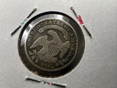 1834 10C Capped Bust Dime Average VG Very Good Details Rim Damage