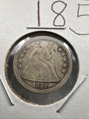 1857 10c Seated Liberty Dime Coin EF XF Extra Fine Circ