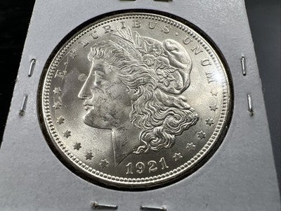 1921 P $1 Morgan Silver Dollar Coin Heavy Rev Die Polish Variety Vam CH BU UNC