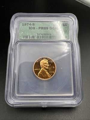 1974 S 1c Lincoln Memorial Cent Penny ICG PR69 DCAM #309