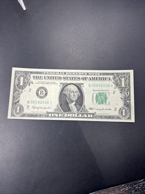 1963 $1 * Star FRN Federal Reserve Note Choice UNC Neat Serial Number #2026