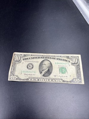 1950 D $10 FRN Federal Reserve Note Green Seal Very Circ #427