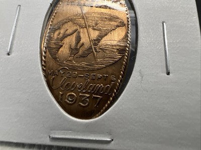1937 Elongated M&D-12 Cleveland Great Lakes Exposition Gem UNC Mint Luster PQ