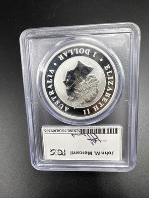 2014 P Wedge Tailed Eagle Australia 1 Oz Silver MS70 PCGS #305 Some Toning