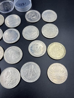 Lot of 20 $1 Casino Dollar Gaming Tokens Metal Circulated Conditions SKU#7551