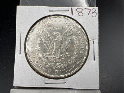 1878 $1 Morgan Silver Dollar Coin Reverse 78' 7 TF Choice AU About UNC