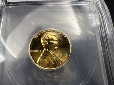 1943 1c Lincoln Steel Wheat Cent Penny Coin ICG 24K Plated