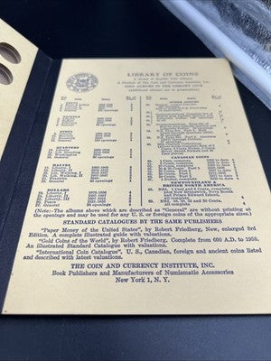 Library of Coins Flying Eagle and Indian Cents Used Coin Album EMPTY