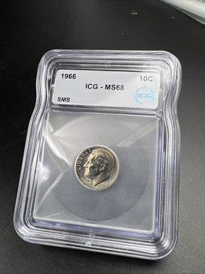 1966 10c SMS Roosevelt Copper Nickel Dime Coin MS68 ICG