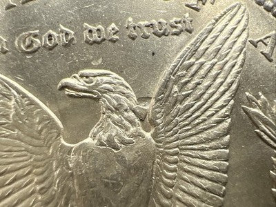 1921 P $1 Morgan Silver Dollar Coin Reverse Lamination Error BU UNC