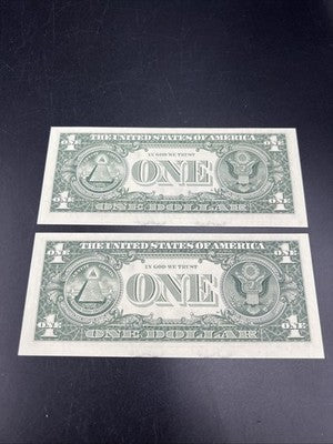 Lot Of 2 1988 A $1 FRN Same Block Federal Reserve Notes CH UNC #480