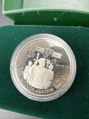 1984 Jacques Cartier Commemorative Nickel (Ni) Proof Dollar w/ Box