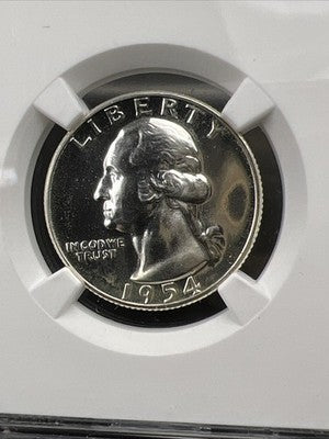 1954 P 25c Washington Silver Quarter Coin PF67 Gem Proof Certified #027 NGC