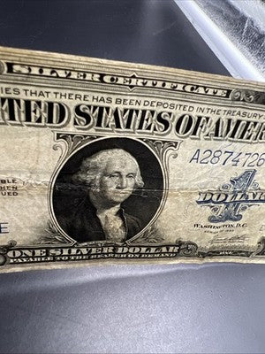 1923 $1 One Dollar Silver Certificate Choice VG Very Good FR 238 Woods White #28