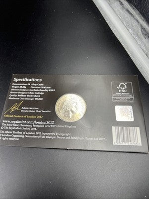 2012 Royal Mint London Olympic Game Countdown £5 BU CU-NI Five Pounds Crown Coin