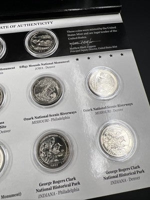 2017 P and D America the Beautiful BU Quarters 10 ATB Park Coin Set Mint Pack