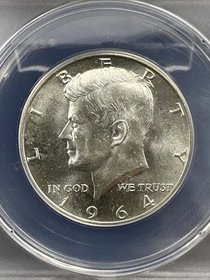 1964 P 50c Kennedy Silver Half Dollar Coin ANACS MS65 Gem BU #58