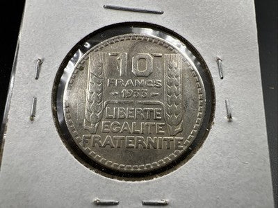 1933 France 10 Francs Silver Coin Choice VF Very Fine Circ