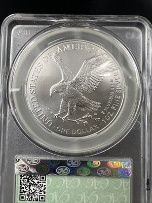 2024 1 Oz American Silver Eagle Coin CAC MS70 Gem UNC First Delivery #805