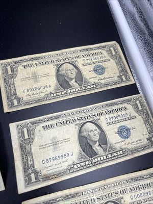 Lot of 10 1957 1935 $1 Dollar Silver Certificate Blue Seal Notes VG Circ #44