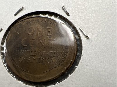 1947 S 1c Lincoln Wheat Cent Penny Broadstrike Error VF Circ