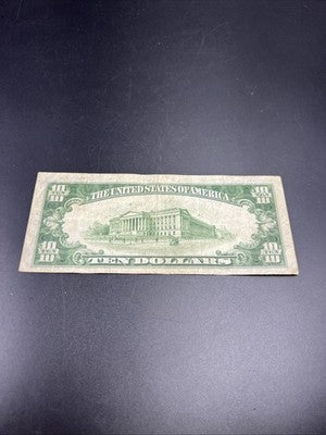 1934 A $10 FRN Ten Dollar Federal Reserve Note New York District Fine Circ #39