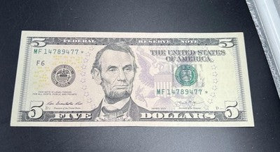 Star * 2013 $5 FRN Federal Reserve Note UNC Uncirculated Neat Serial # 14789477