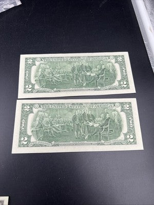 2 Consecutive 2013 $2 Two Dollar FRN Federal Reserve Notes CH UNC #763