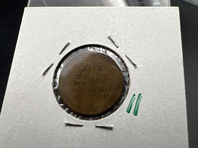 1952 P 1c Lincoln Wheat Cent Coin Tapered PLANCHET Error Fine Circ