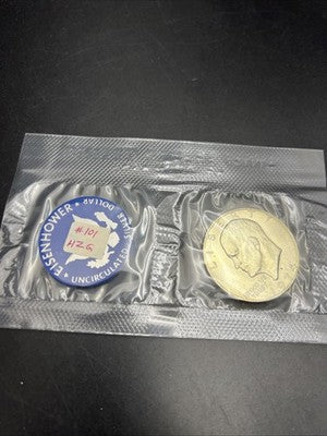 1974 S $1 Eisenhower Ike 40% Proof Silver Dollar Coin in Mint Cello