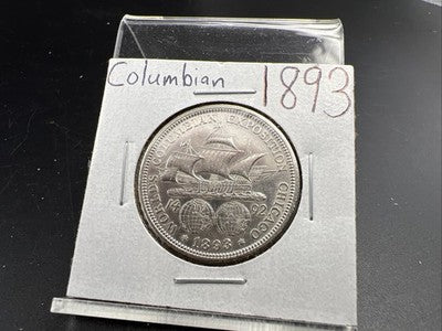 1893 Columbian Commemorative Silver Half Dollar Coin AU Details