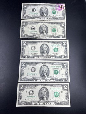 $2 Bill Collector's Lot 1976 1976 Postal FT Gordon GA 2003 A 2013 2017 Circ FRNs